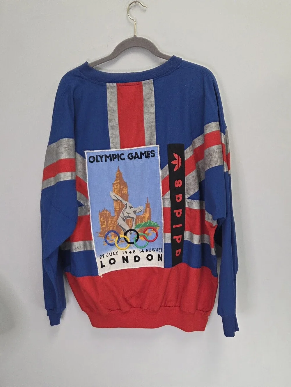 Vintage 80's Adidas London Olympic Games 1908 Union Jack Sweatshirt Size XL
